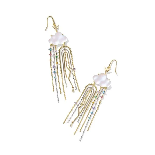Celeste Yellow Gold & Rhodium Plated Cloud Statement Earrings Doland Jewelers, Inc. Dubuque, IA