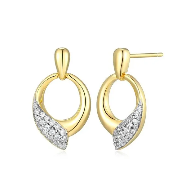 Yellow Gold Plated Sterling Silver "Amour" Dangle Earrings Doland Jewelers, Inc. Dubuque, IA