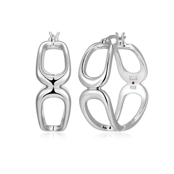 White Sterling Silver "Citadel" Hoop Earrings Doland Jewelers, Inc. Dubuque, IA