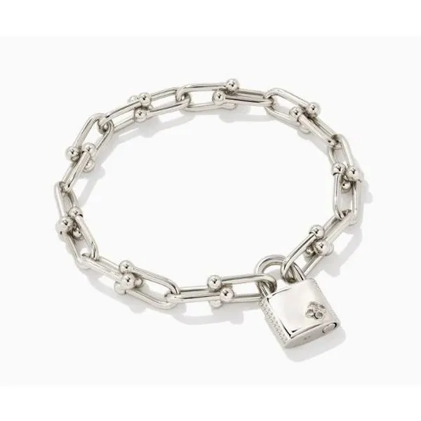 Jess Lock And Chain White Rhodium Plated Bracelet Doland Jewelers, Inc. Dubuque, IA
