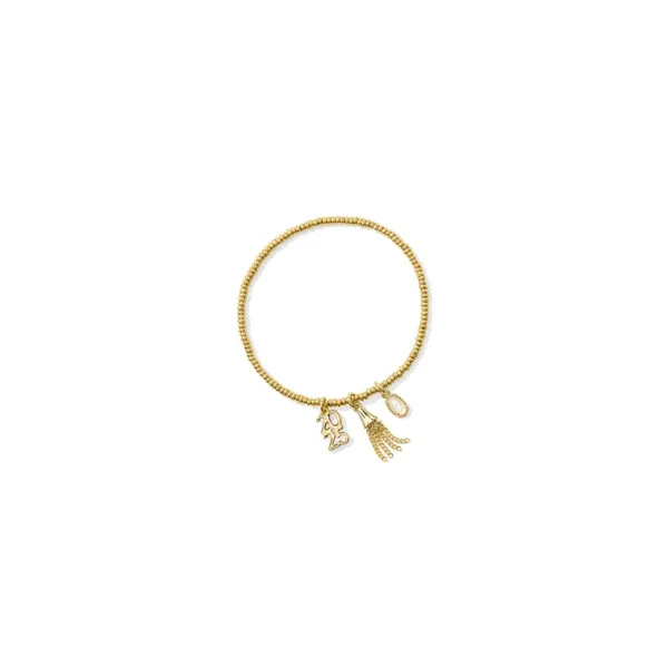 14k Yellow Gold Plated 2025 Graduation Stretch Bracelet With Dichroic Glass Bracelet Doland Jewelers, Inc. Dubuque, IA