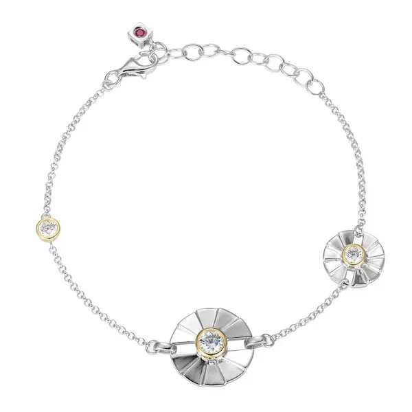 Two Tone Sterling Silver & 14k Yellow Gold Plated "Pleat" Bracelet Doland Jewelers, Inc. Dubuque, IA