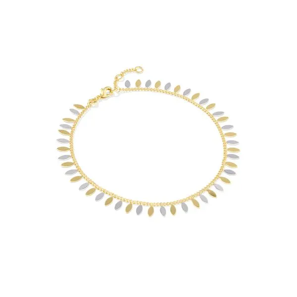 Kayla Yellow Gold & Rhodium Plated Anklet Doland Jewelers, Inc. Dubuque, IA