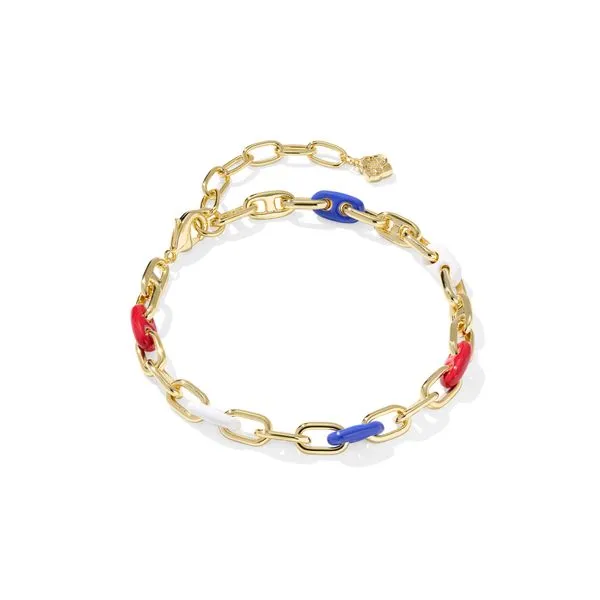 Bailey Yellow Gold Plated Bracelet with Red, White, & Blue Mix Doland Jewelers, Inc. Dubuque, IA