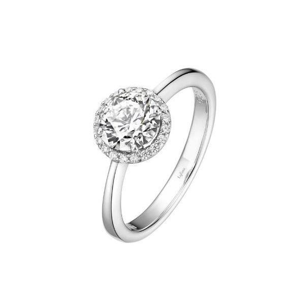 White Sterling Silver Halo Ring Doland Jewelers, Inc. Dubuque, IA