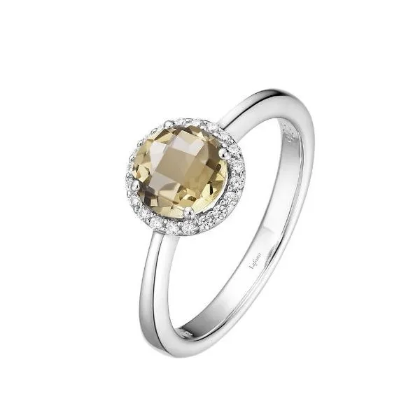 White Sterling Silver Lafonn Halo Birthstone Mother's Ring Doland Jewelers, Inc. Dubuque, IA