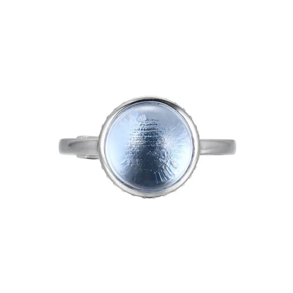 White Sterling Silver Pivot Ring with Synthetic Blue Quartz Doland Jewelers, Inc. Dubuque, IA