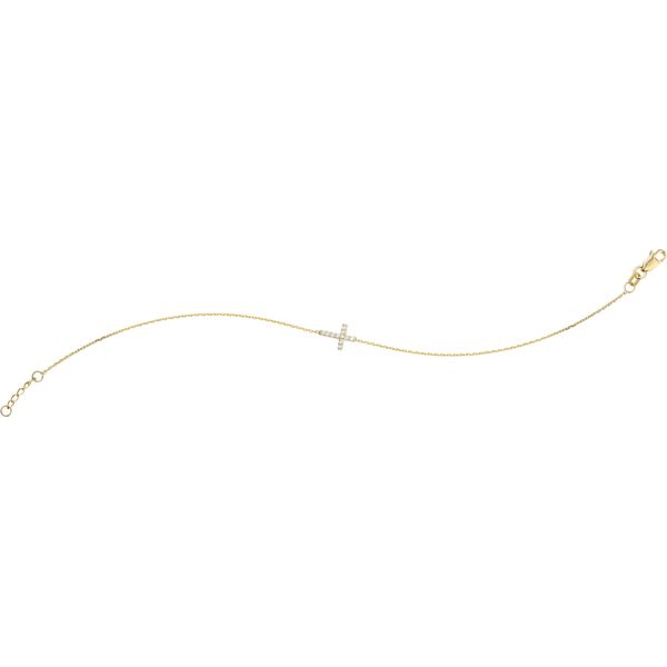Yellow Sterling Silver Mini Sideways Cross Bracelet Doland Jewelers, Inc. Dubuque, IA
