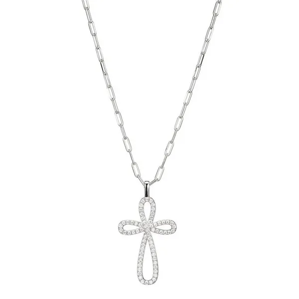 Sterling Silver CZ Cross Necklace Doland Jewelers, Inc. Dubuque, IA