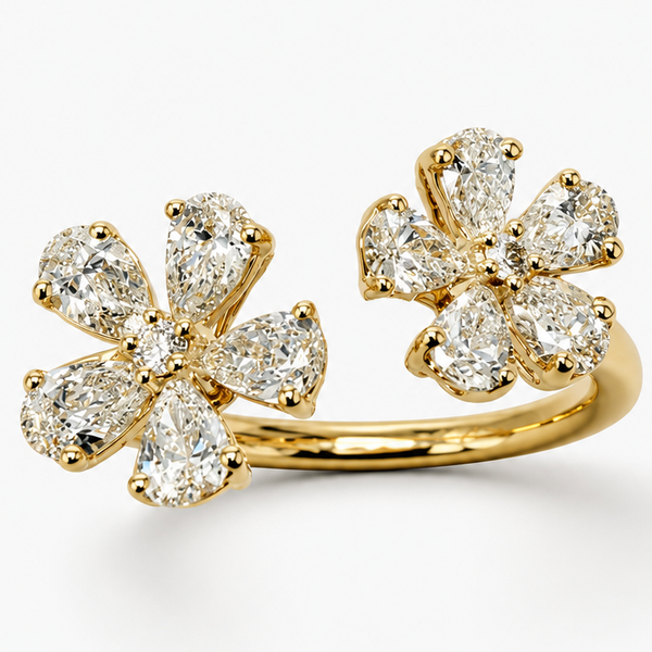 14K Yellow Gold & Pear Shape Diamond Band Dominion Jewelers Falls Church, VA