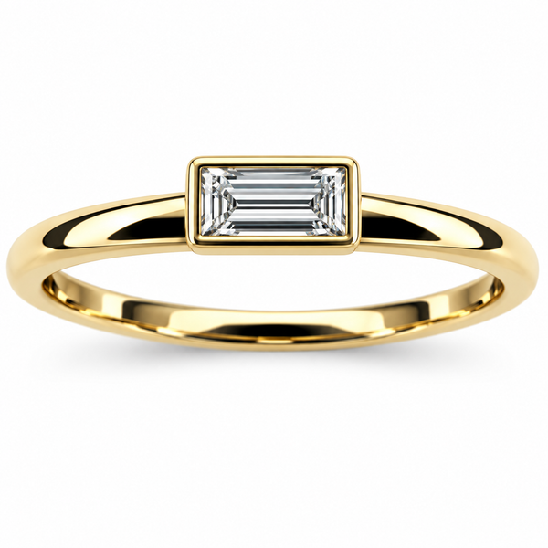 14K Yellow Gold East-West Baguette Diamond Bezel Ring Dominion Jewelers Falls Church, VA