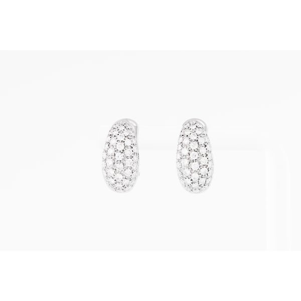 White 14 Karat Diamond J Hoop Earrings Dominion Jewelers Falls Church, VA