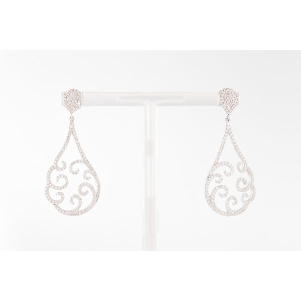 18 Karat White Gold Drop Diamond Earrings Dominion Jewelers Falls Church, VA