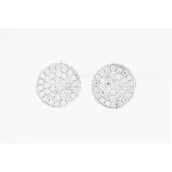 18 Karat White Gold Huggie Diamond Earrings Dominion Jewelers Falls Church, VA