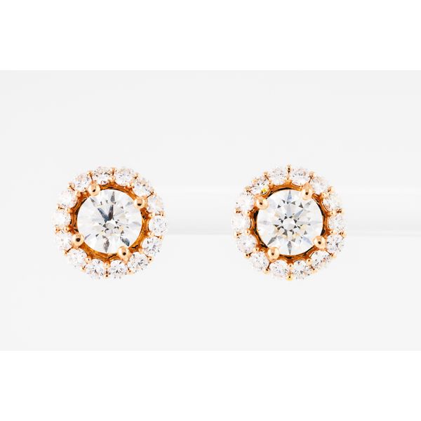 Ros�&copy; 14 Karat Halo Diamond Earrings Dominion Jewelers Falls Church, VA