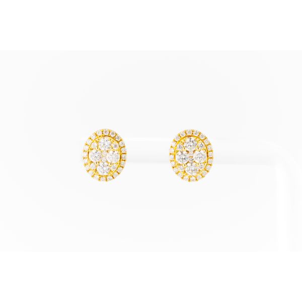 Yellow 14 Karat Diamond Stud Earrings Dominion Jewelers Falls Church, VA
