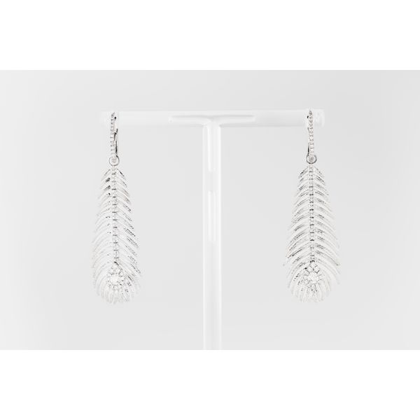 18K White Gold Diamond Drop Earrings Dominion Jewelers Falls Church, VA