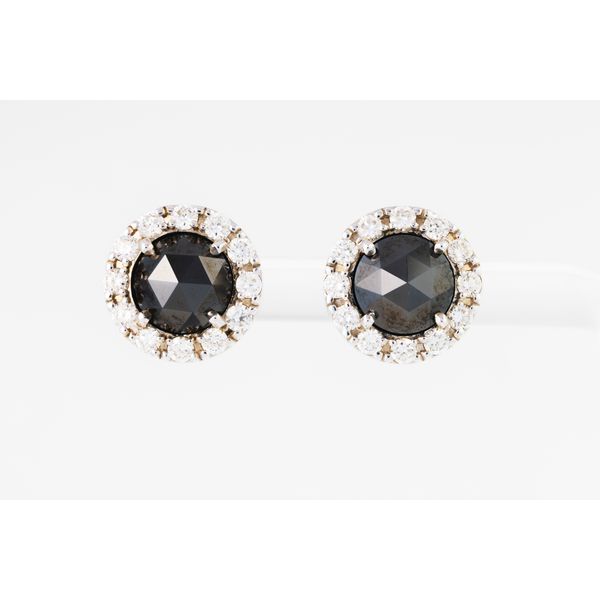 14K White Gold Diamond Halo Earrings Dominion Jewelers Falls Church, VA