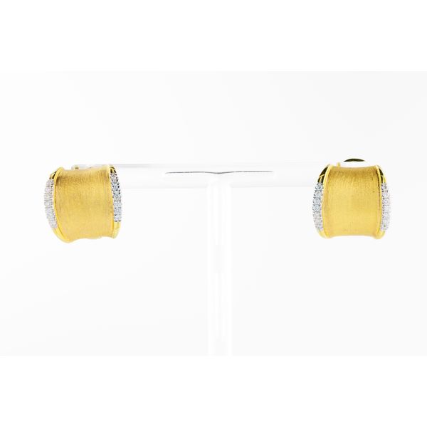 14K Yellow Gold Diamond Huggie Earrings Dominion Jewelers Falls Church, VA