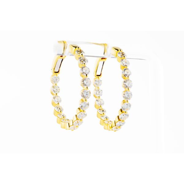18 Karat Yellow Diamond In/Out Hoop Earrings Dominion Jewelers Falls Church, VA
