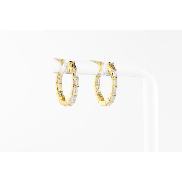 14 Karat Yellow Baguette Diamond Hoop Earrings Dominion Jewelers Falls Church, VA