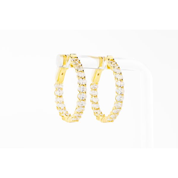 Yellow 14 Karat Diamond In/Out Hoop Earrings Dominion Jewelers Falls Church, VA