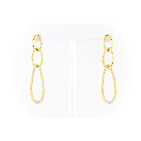 Yellow 14 Karat Diamond Drop Earrings Dominion Jewelers Falls Church, VA