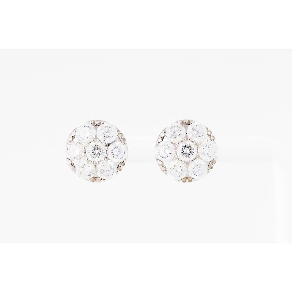 White 18 Karat Diamond Stud Earrings Dominion Jewelers Falls Church, VA