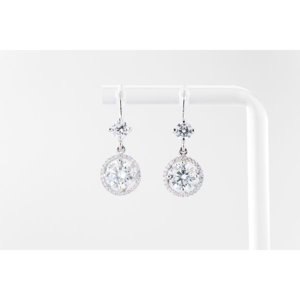 White 14 Karat Diamond Drop Earrings Dominion Jewelers Falls Church, VA