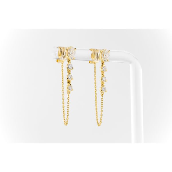 14K Yellow Gold Diamond Drop Earrings Dominion Jewelers Falls Church, VA