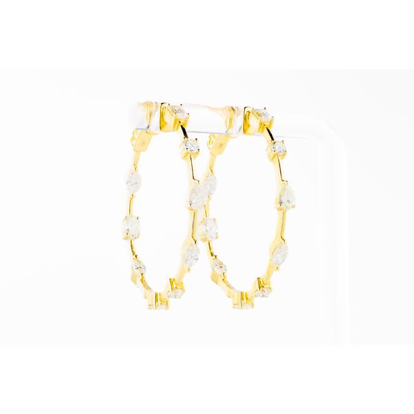 14K Yellow Gold Diamond Hoop Earrings Dominion Jewelers Falls Church, VA
