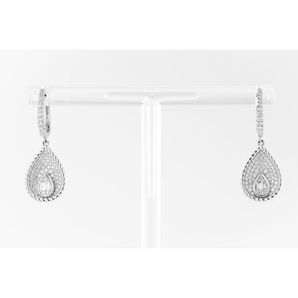 18K White Gold Diamond Drop Earrings Dominion Jewelers Falls Church, VA