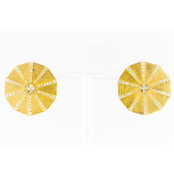 14Kt White Omega Back Diamond Earrings Dominion Jewelers Falls Church, VA
