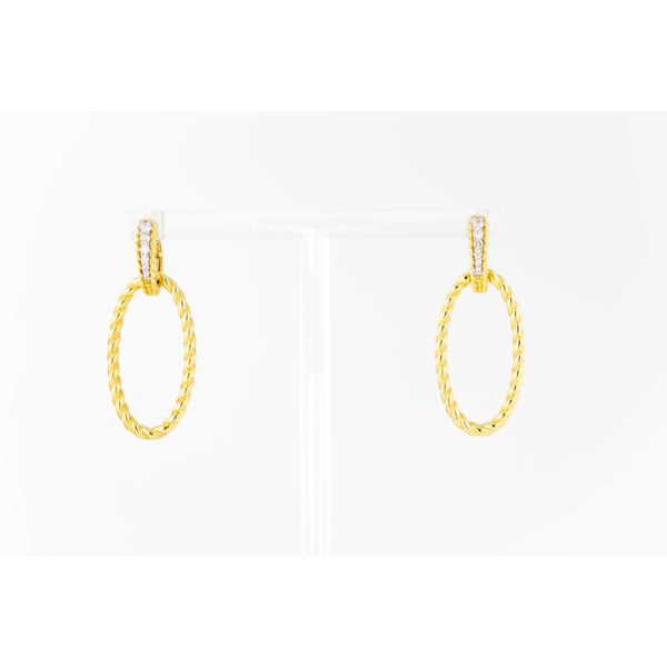 14Kt Yellow Round Diamond Drop Earrings Dominion Jewelers Falls Church, VA