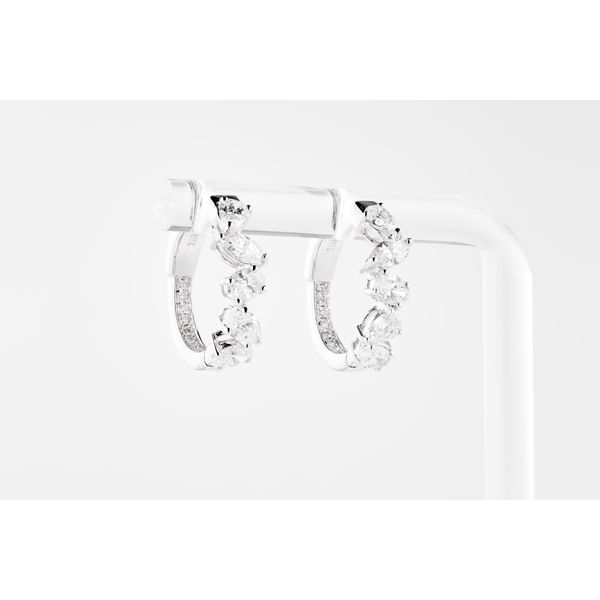 18Kt White Diamond Small Hoop Earrings Dominion Jewelers Falls Church, VA