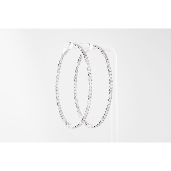 14Kt White Diamond Hoop Earrings Dominion Jewelers Falls Church, VA