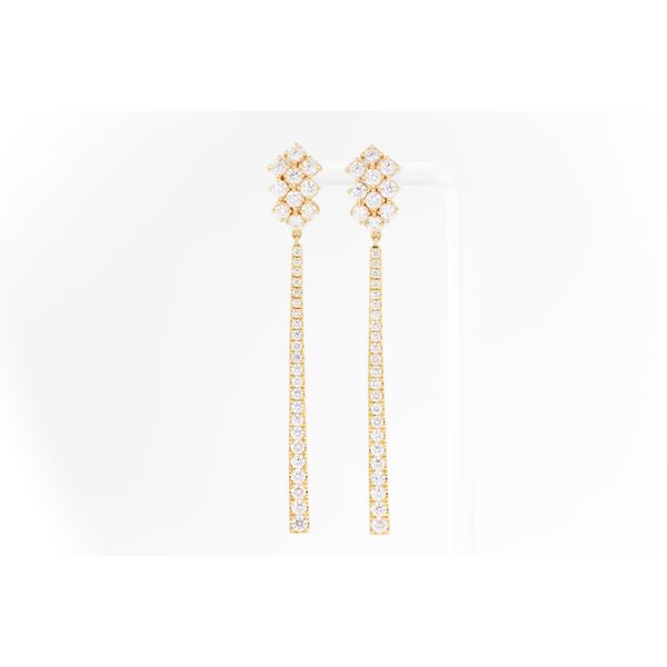 Yellow 14 Karat Diamond Drop Earrings Dominion Jewelers Falls Church, VA