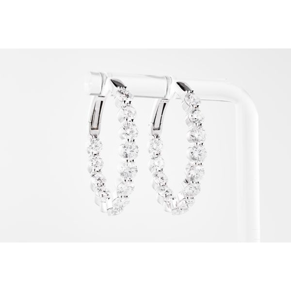 18K White Gold In/Out Hoop Earrings Dominion Jewelers Falls Church, VA