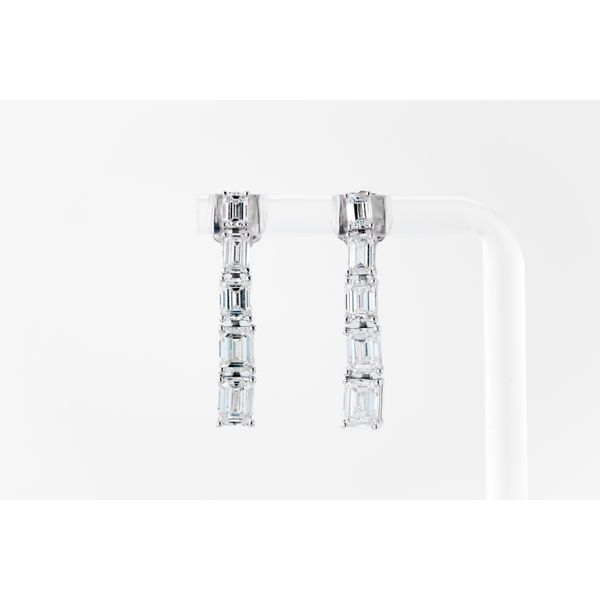 White 18 Karat Diamond Drop Earrings Dominion Jewelers Falls Church, VA