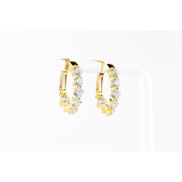 Yellow 18 Karat Diamond In/Out Hoop Earrings Dominion Jewelers Falls Church, VA