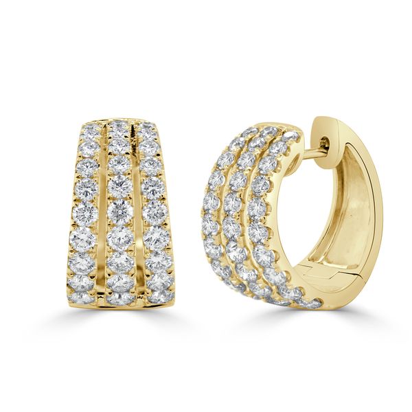 Yellow 14 Karat Diamond Huggie Earrings Dominion Jewelers Falls Church, VA