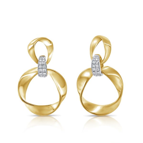 Yellow 14 Karat Diamond Drop Earrings Dominion Jewelers Falls Church, VA