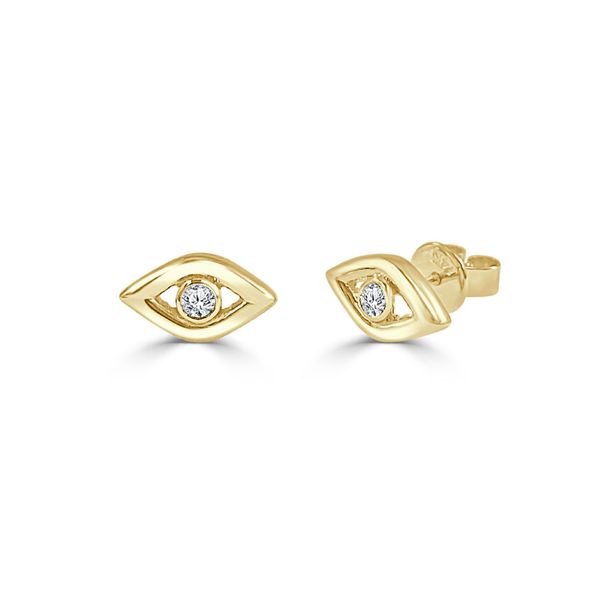 Yellow 14 Karat Diamond Stud Earrings Dominion Jewelers Falls Church, VA