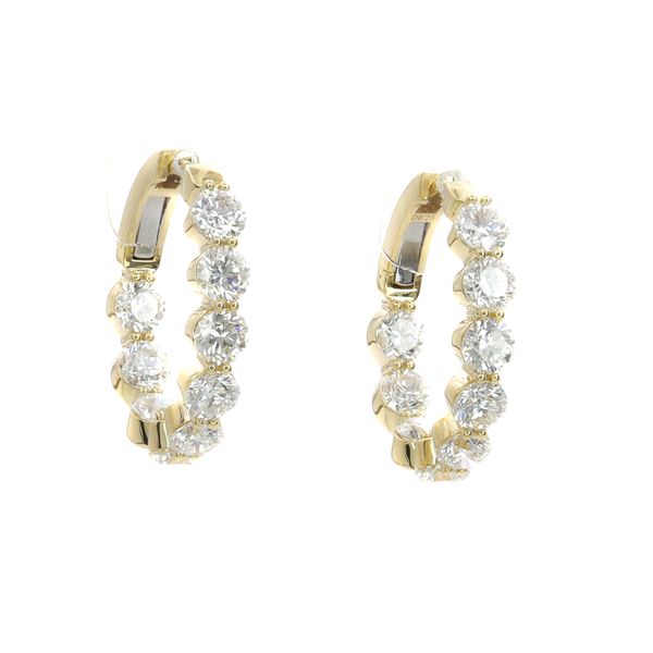 Yellow 18 Karat Diamond In/Out Hoop Earrings Dominion Jewelers Falls Church, VA