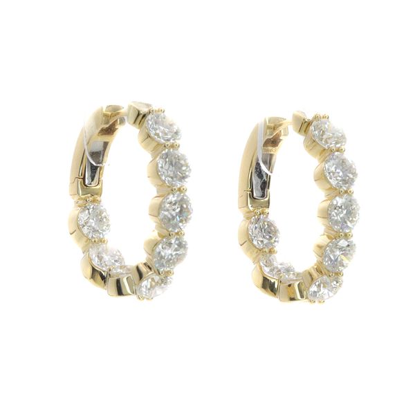 Yellow 18 Karat Diamond In/Out Hoop Earrings Dominion Jewelers Falls Church, VA