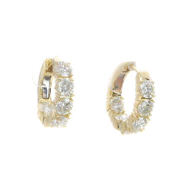 Yellow 14 Karat Diamond In/Out Hoop Earrings Dominion Jewelers Falls Church, VA