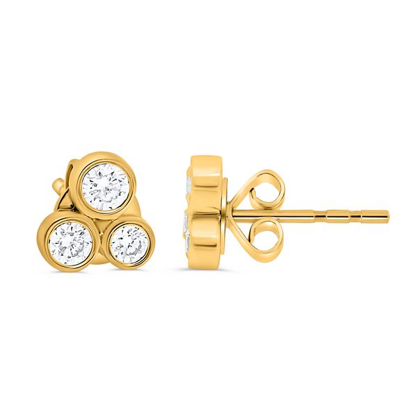 14K Yellow Gold Diamond Stud Earrings Dominion Jewelers Falls Church, VA