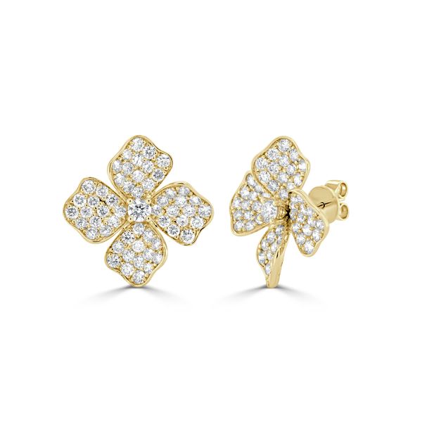 Yellow 14 Karat Diamond Earrings Dominion Jewelers Falls Church, VA