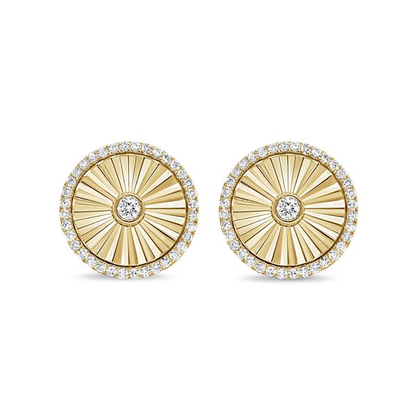 Diamond Fluted Disc Earrings Dominion Jewelers Falls Church, VA
