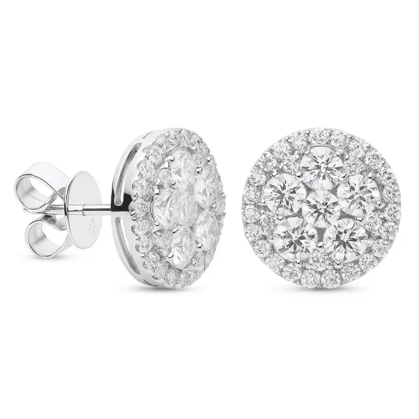 Diamond Halo Earrings Dominion Jewelers Falls Church, VA